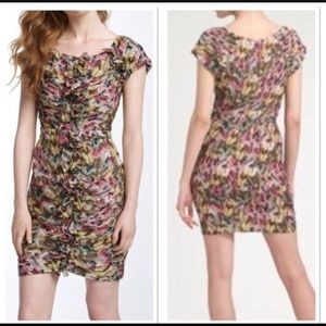 Anthro Leifsdottir sz 8 Feather Fiesta silk dress